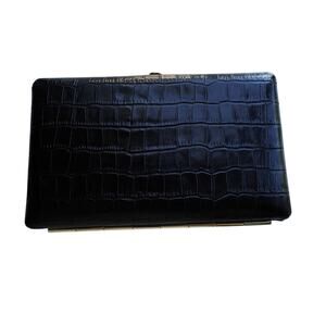Vintage Abas Cache Wallet Clutch – Black with Gold Frame
